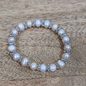 Little Girl Genuine Pearl and Silver Bracelet